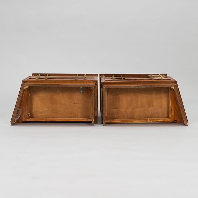 A pair of bed side tables, 1960s-70s.