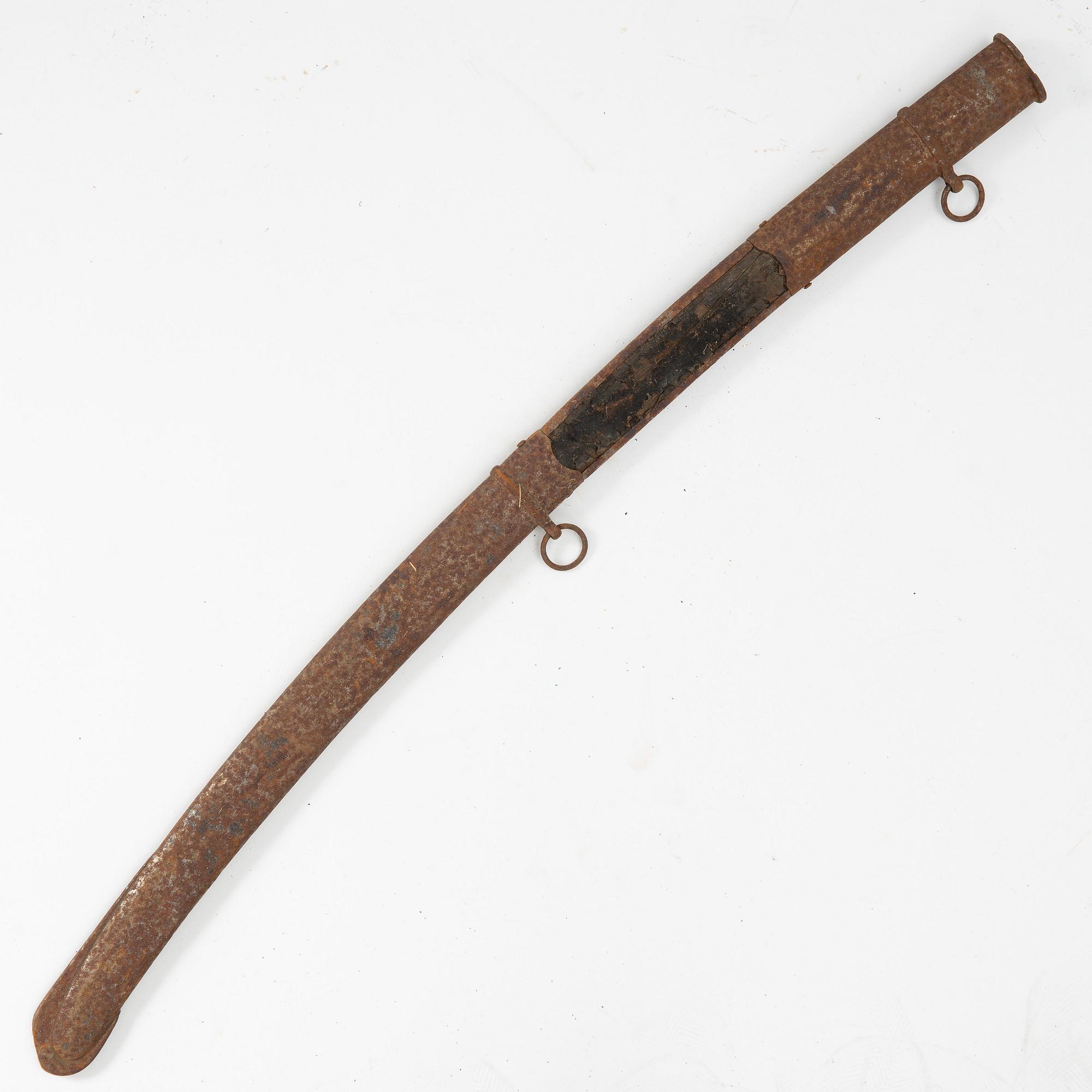 A Swedish cavalry sabre, 1825 pattern, with scabbard.