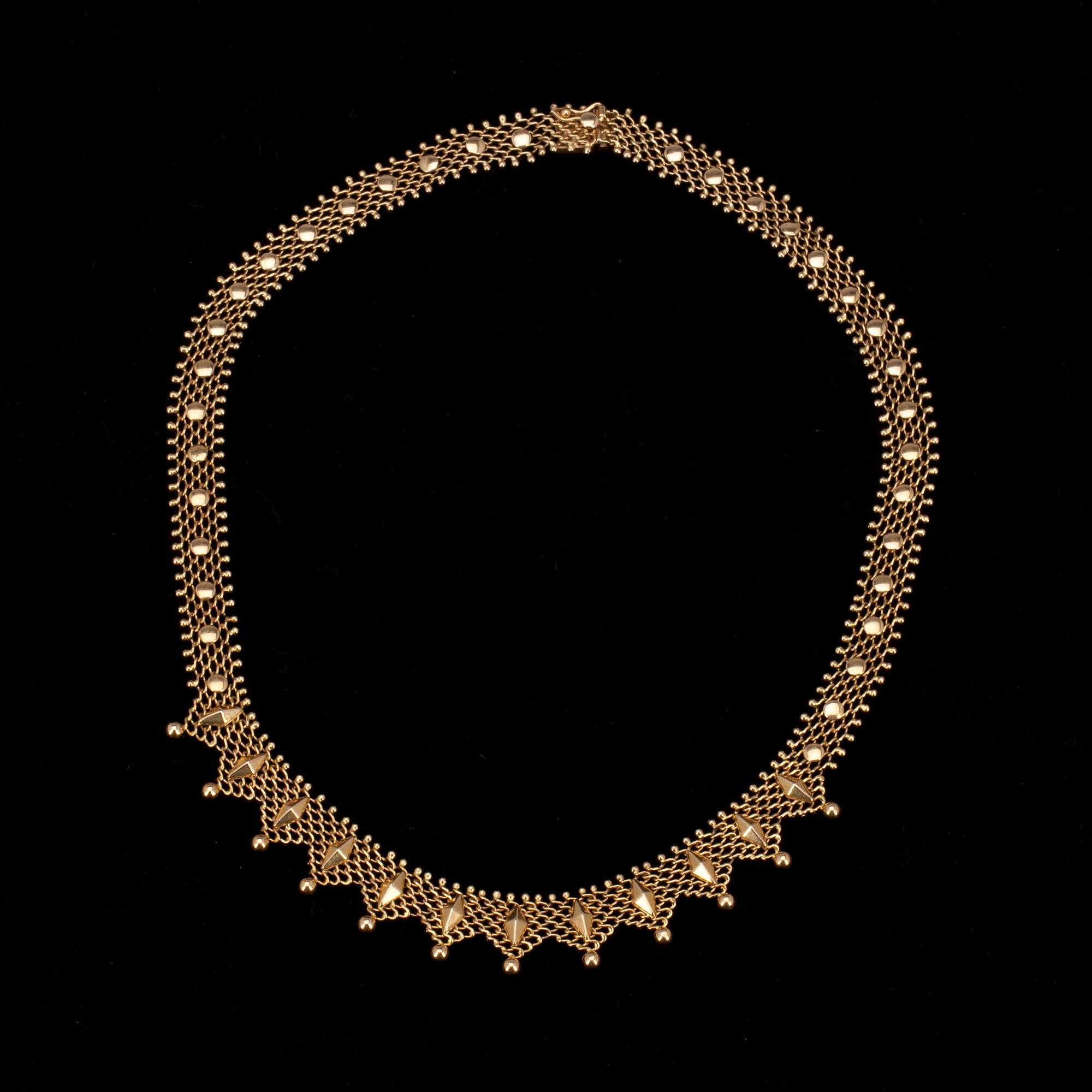 HALSSMYCKE, 18K guld, italienska stämplar. Tot. vikt ca 28,2 g.