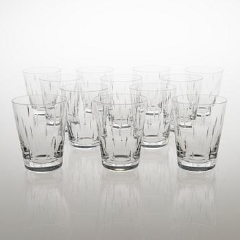 SAARA HOPEA 71-piece Inari crystal stemware set for Nuutajärvi. Designed in 1953.