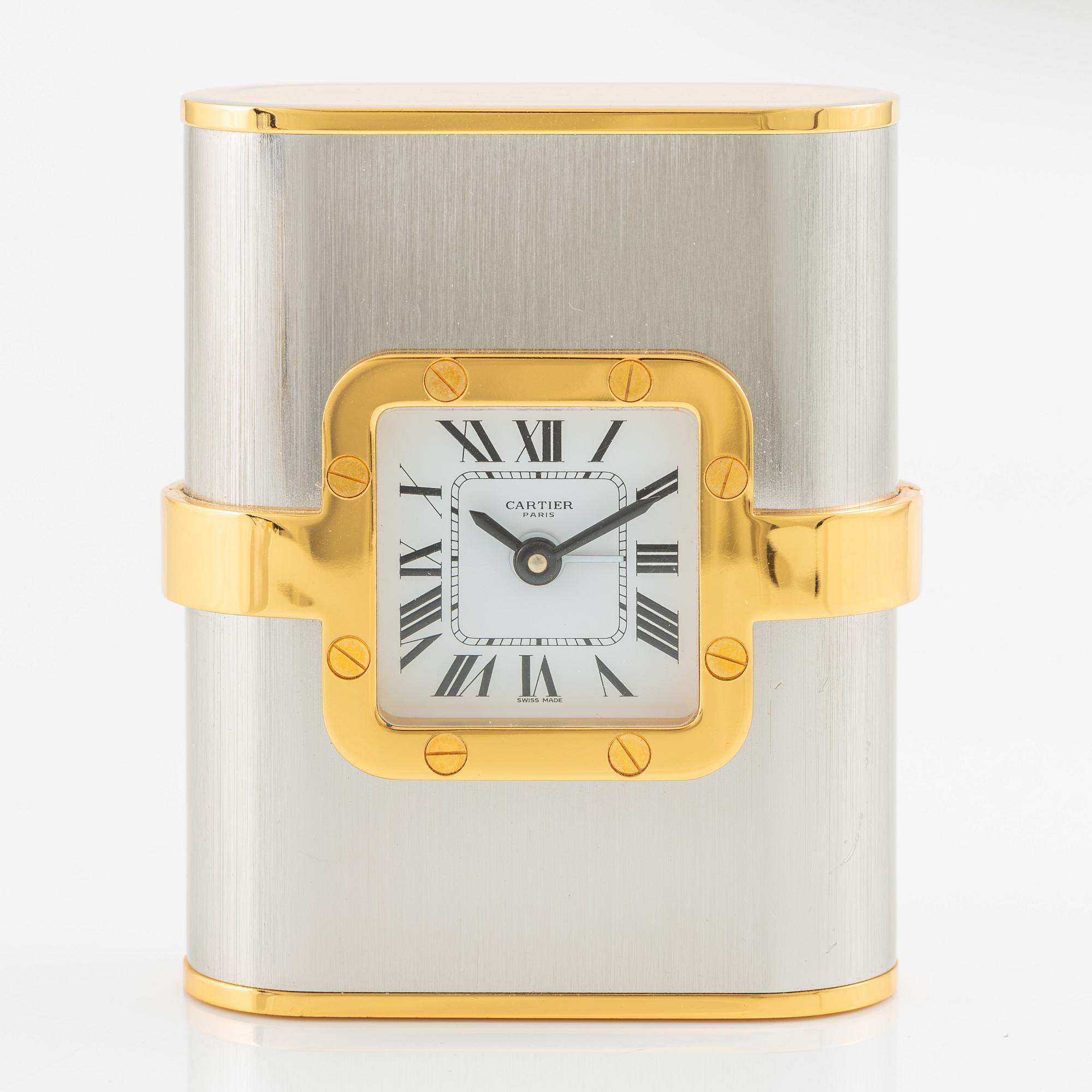 Cartier, Santos de Cartier "Pendulette", table clock, approx. 67 x 85 x 28 mm.