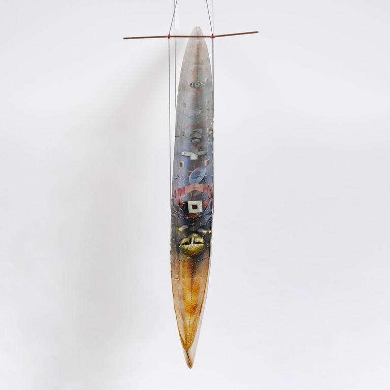 Bertil Vallien, a monumental sand cast glass sculpture of a boat, Kosta Boda, Sweden, 21st century.