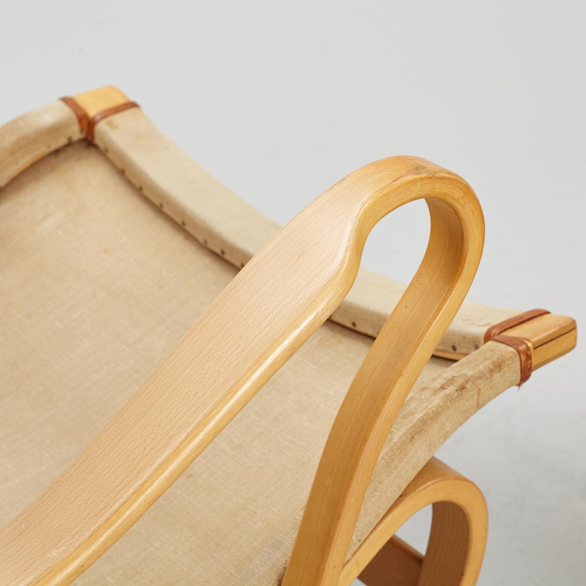 Bruno Mathsson, armchair with footstool, "Pernilla", Dux.