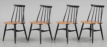 STOLAR, 4 st, "Fanett", Ilmari Tapiovaara, Edsbyverken. Formgiven 1955.