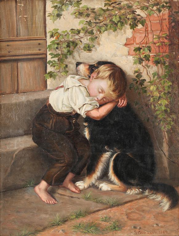 GUMME ÅKERMARK, olja på duk, signerad och daterad 1884.