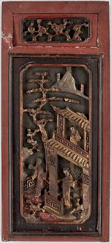 DÖRRFÄLT / PANELER, 4st, Asien, 1800-tal.