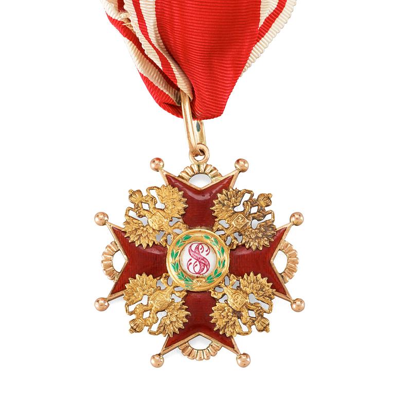 ORDEN, S:t Stanislaus, II:a klassen, guld och röd emalj, Ryssland 1911.