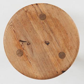 Axel Einar Hjorth, a 'Skoga' stained pine stool, Nordiska Kompaniet, Sweden 1930s.