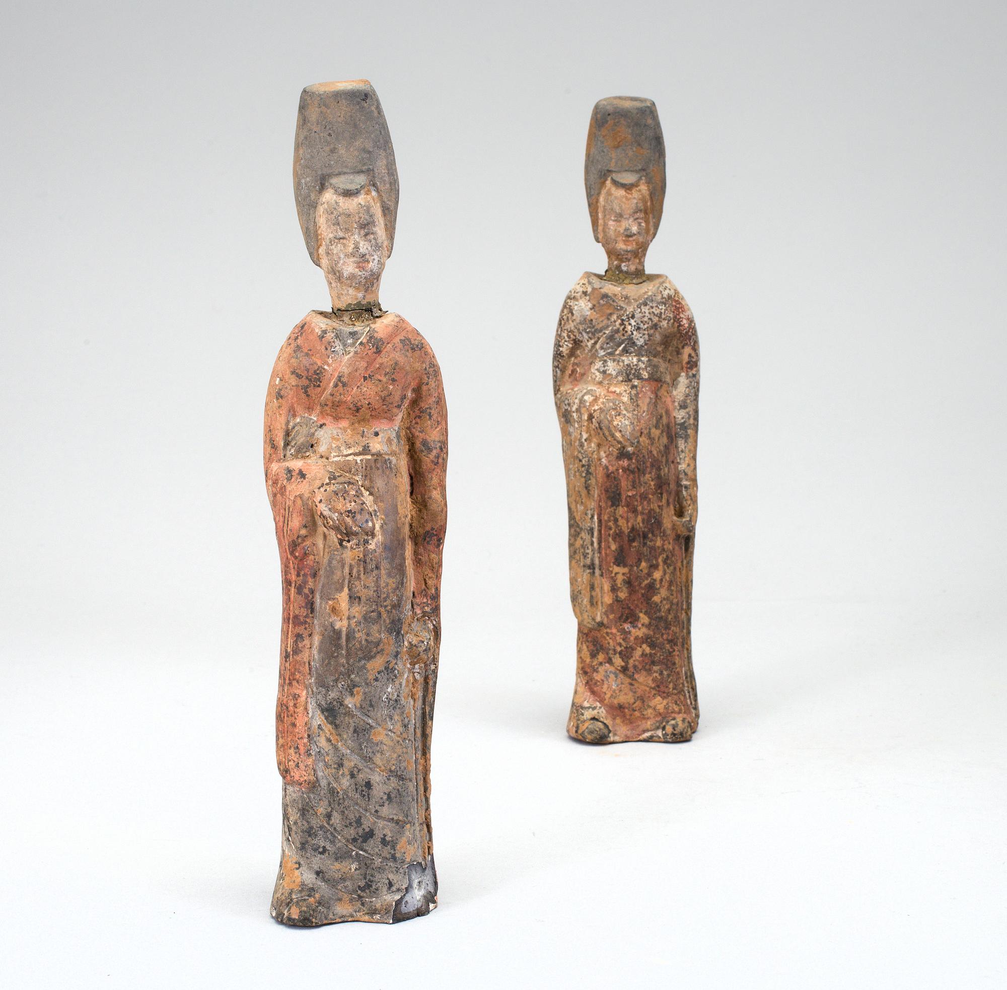 A pair of grave figurines, China, probably Tang Dynasty (608-918).