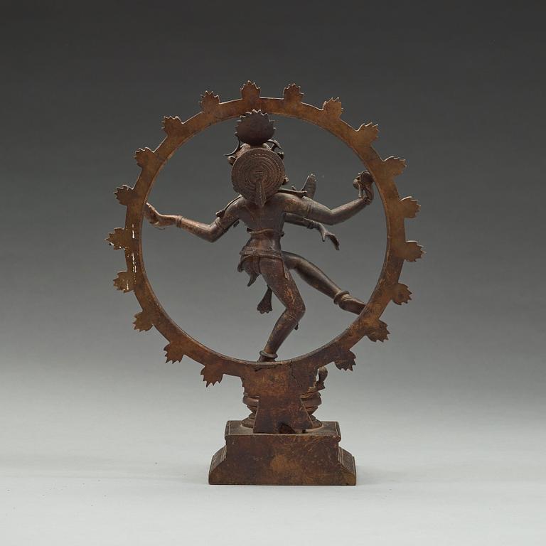 A bronze figure of Shiva Nataraja, India, early 20th Century.