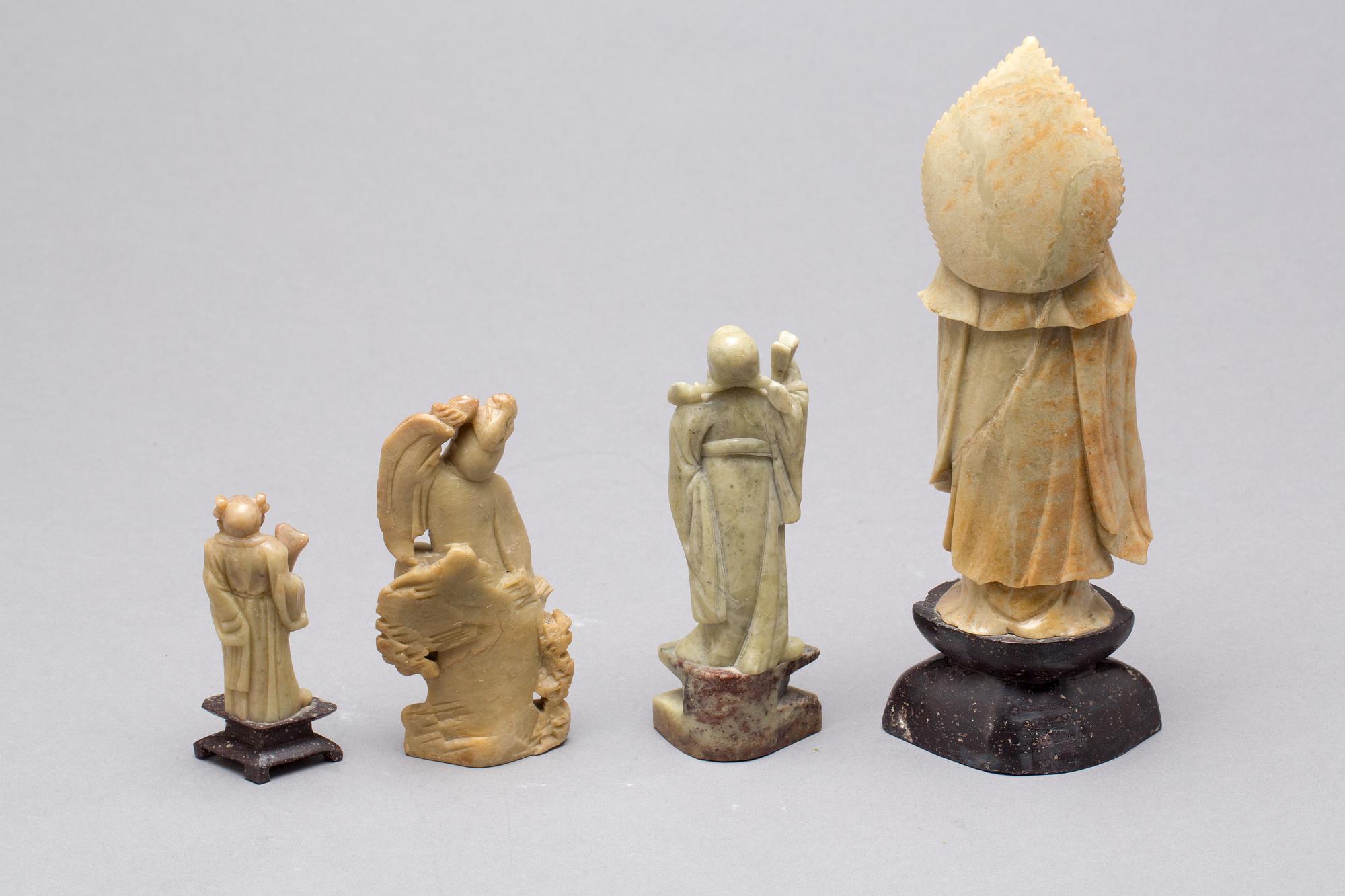 FIGURINER, 4 stycken, sten, Kina.