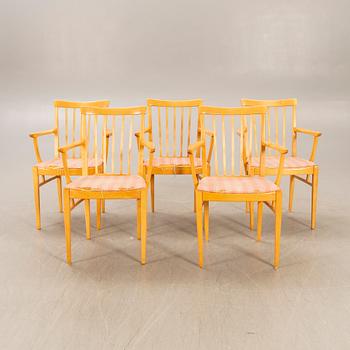 A set of five Carl Malmsten "Herrgården" armchairs from Åfors Möbelfabrik.