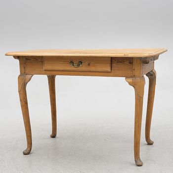 A Swedish late baroque pine desk, later part 18th century.