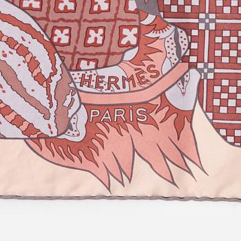 Hermes Pink Fleurs D'Indiennes Printed Silk Square Scarf Hermes