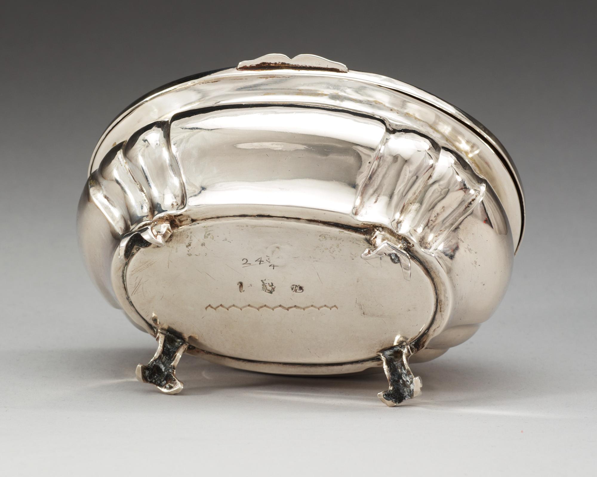 A Swedish 18th century silver casket, makers mark of Petter Ersson Lund, Stockholm 1747.