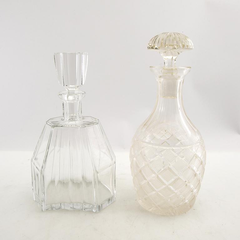 Decanters 3 pcs early 20th century cut glass.