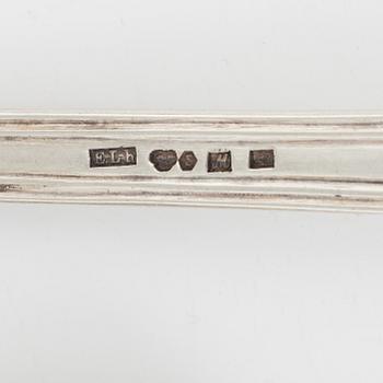 A set of silver cutlery, among others Emanuel Forssman, Växjö, 1855.