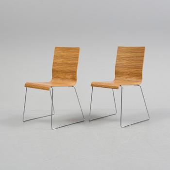 6 "Kuadra chair 1321" chairs from Pedrali Italy.