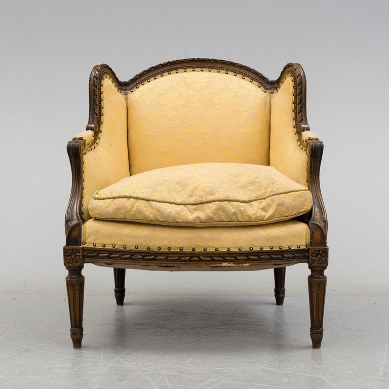 BERGÉRE / FÅTÖLJ, Louis XVI-stil, 1900-talets början.