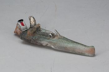 SKULPTUR, glas, Bertil Vallien, unique. Kosta Boda, bok medföljer.