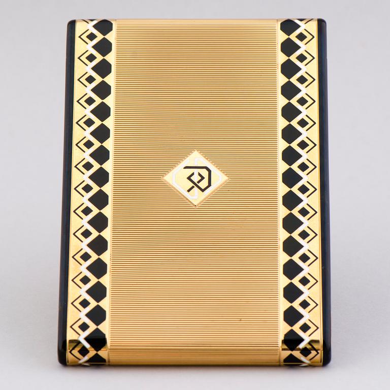 GIGARETTETUI, 18K guld, emalj. Lacloche Freres, Paris, Franrike 1930-tal.