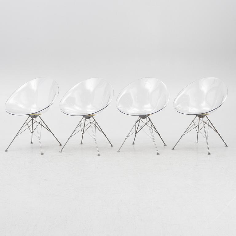 Philippe Starck, four 'Ero S' chairs, Kartell, Italy.
