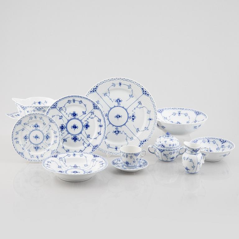 An 80-piece 'Blue Fluted' porcelain dinner and coffee service, Royal Copenhagen, Denmark.