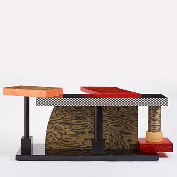 Ettore Sottsass, a "Tartar" console, Memphis, Italy, post 1985.