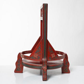 A group of three red wooden vessels, China/Southeast Asia, 20th century.