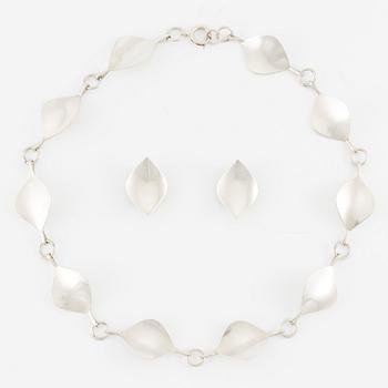 Flavia and Borgila, necklace and earrings, silver.