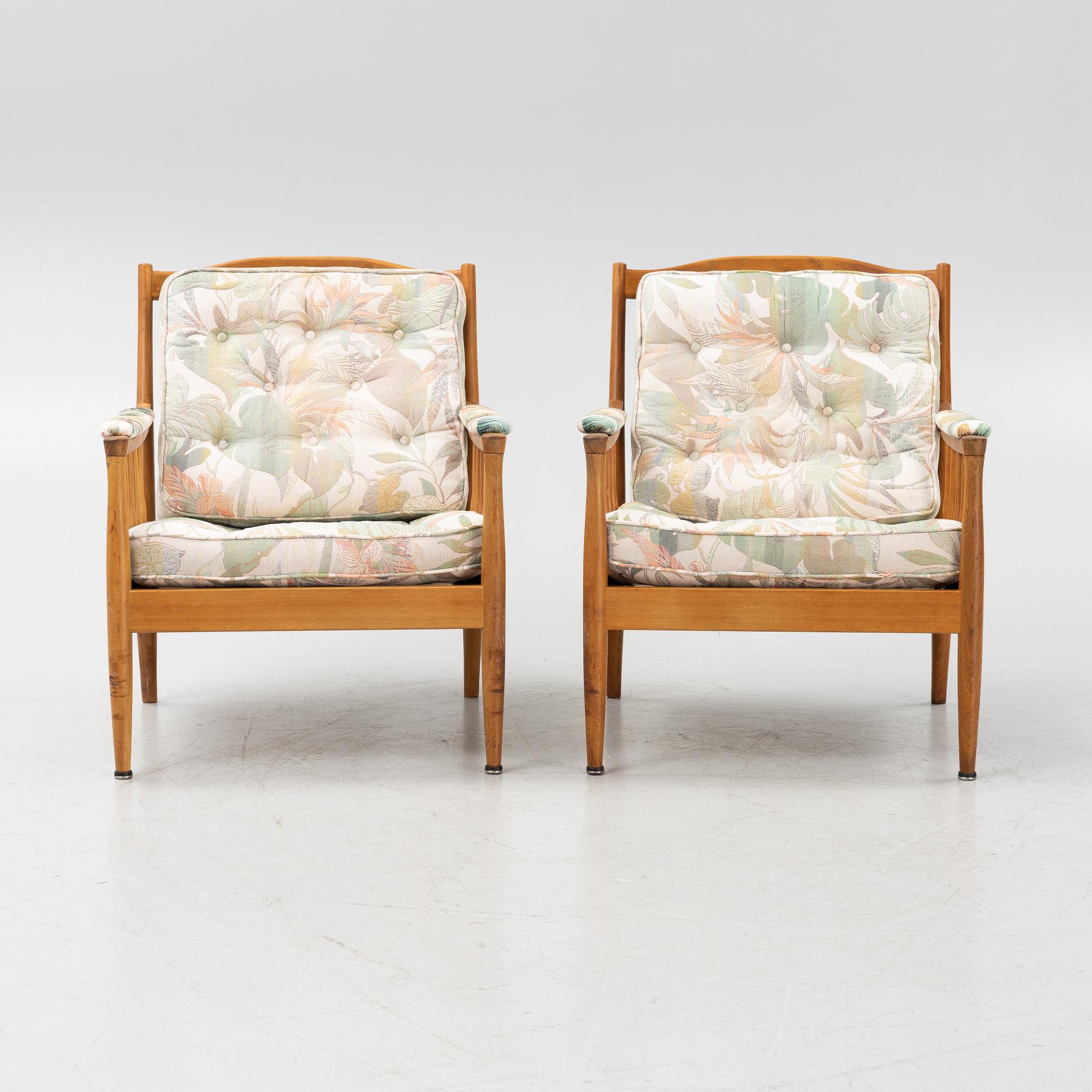 A pair of armchairs, Fagas, Denmark, 1960's.