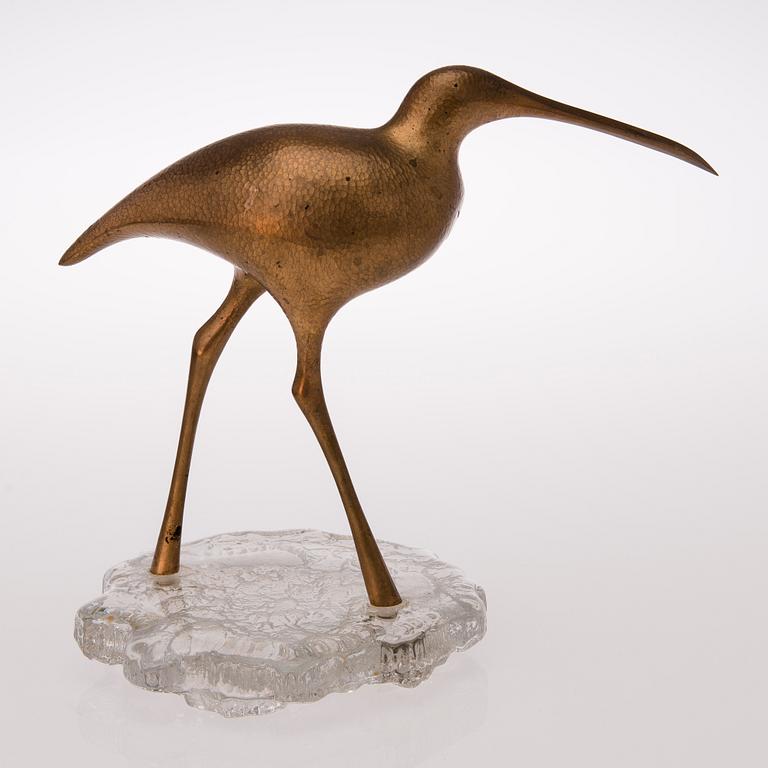 A 'Snipe' bird sculpture. Stamped Made in Finland, Kultakeskus Oy, Design: Tapio Wirkkala.