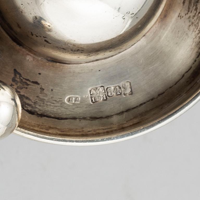 A Russian silver salt cellar, mark of Pavel Ovchinnikov, Moscow 1871.