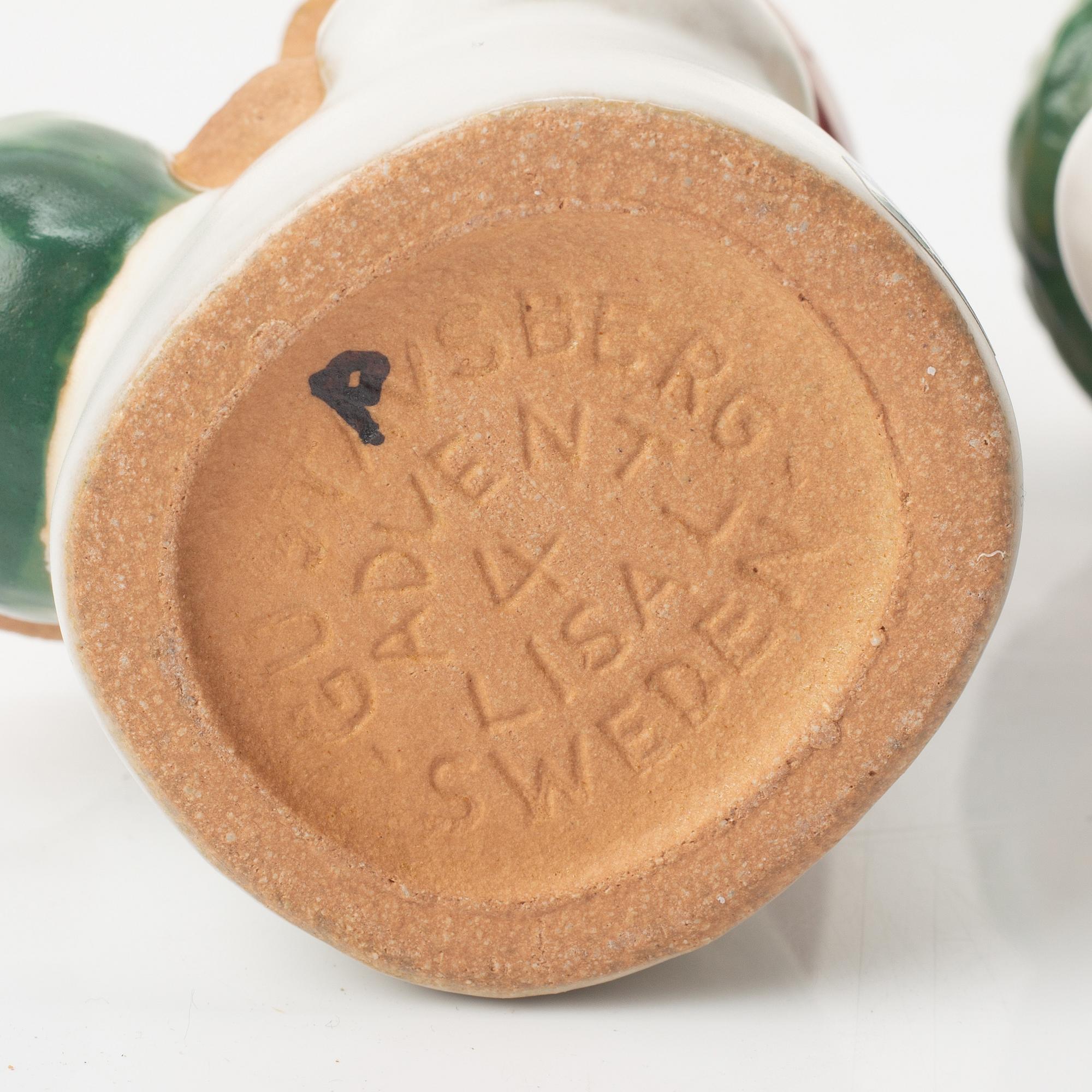 Lisa Larson, figuriner, 3 st, stengods, "Advent", Rörstrand.