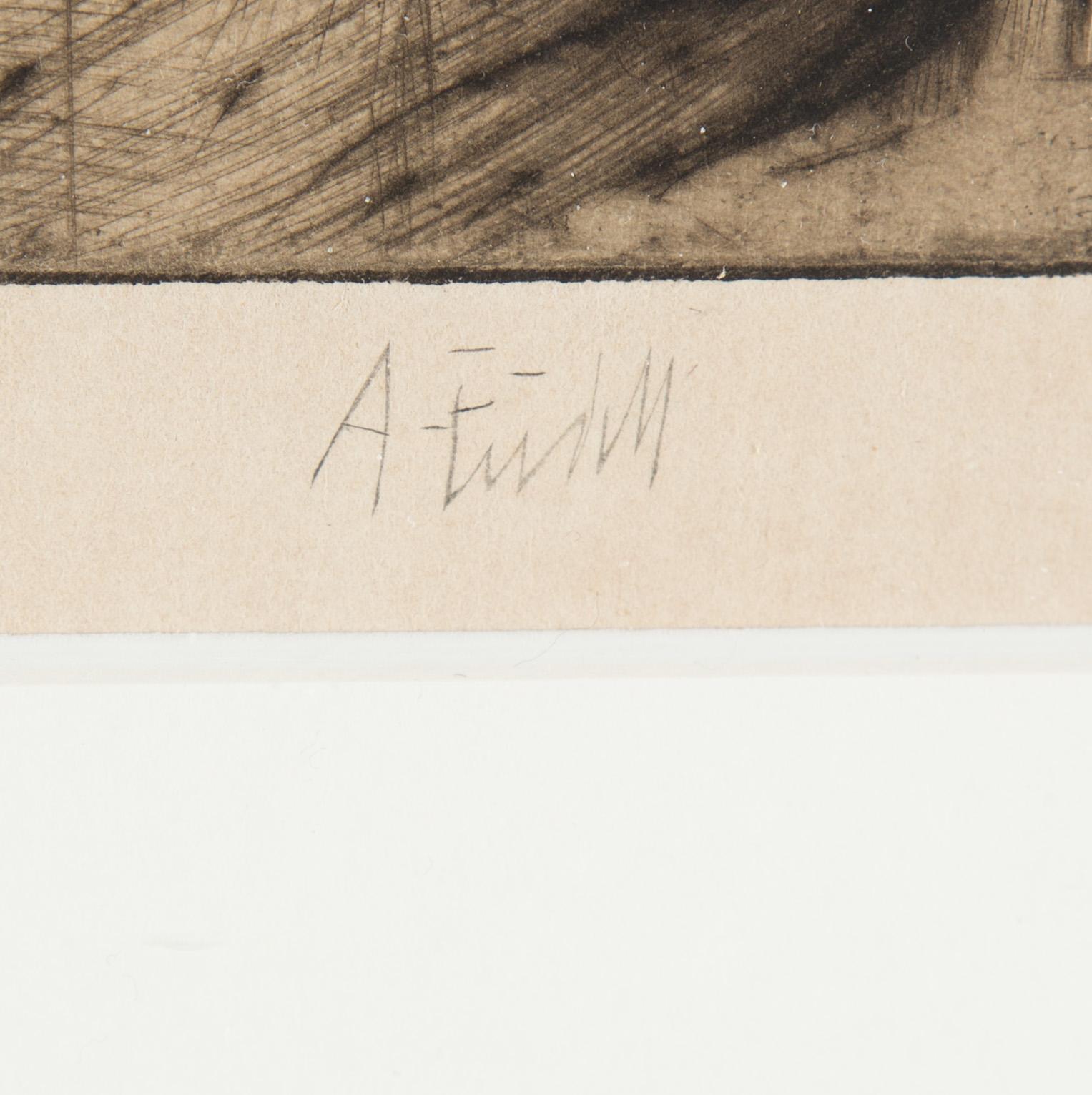 AXEL FRIDELL, dry point etching, signed A. Fridell.