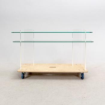 A late 20th century plexi and glass sideboard.