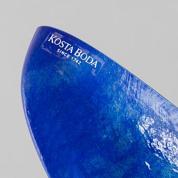 Bertil Vallien, a boat sculpture, Kosta Boda, Sweden, numbered and signed.