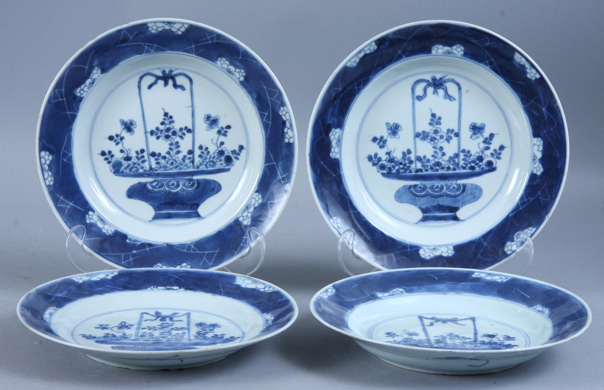 TALLRIKAR, 4 st, porslin, Kina, 1700/1800-tal.