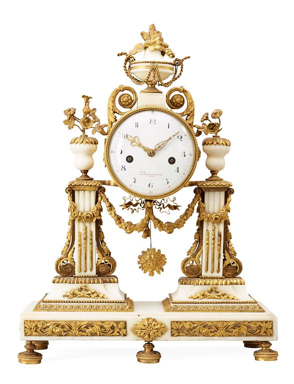 A Louis XVI late 18th Century mantel clock, by Pierre Michel Barancourt.