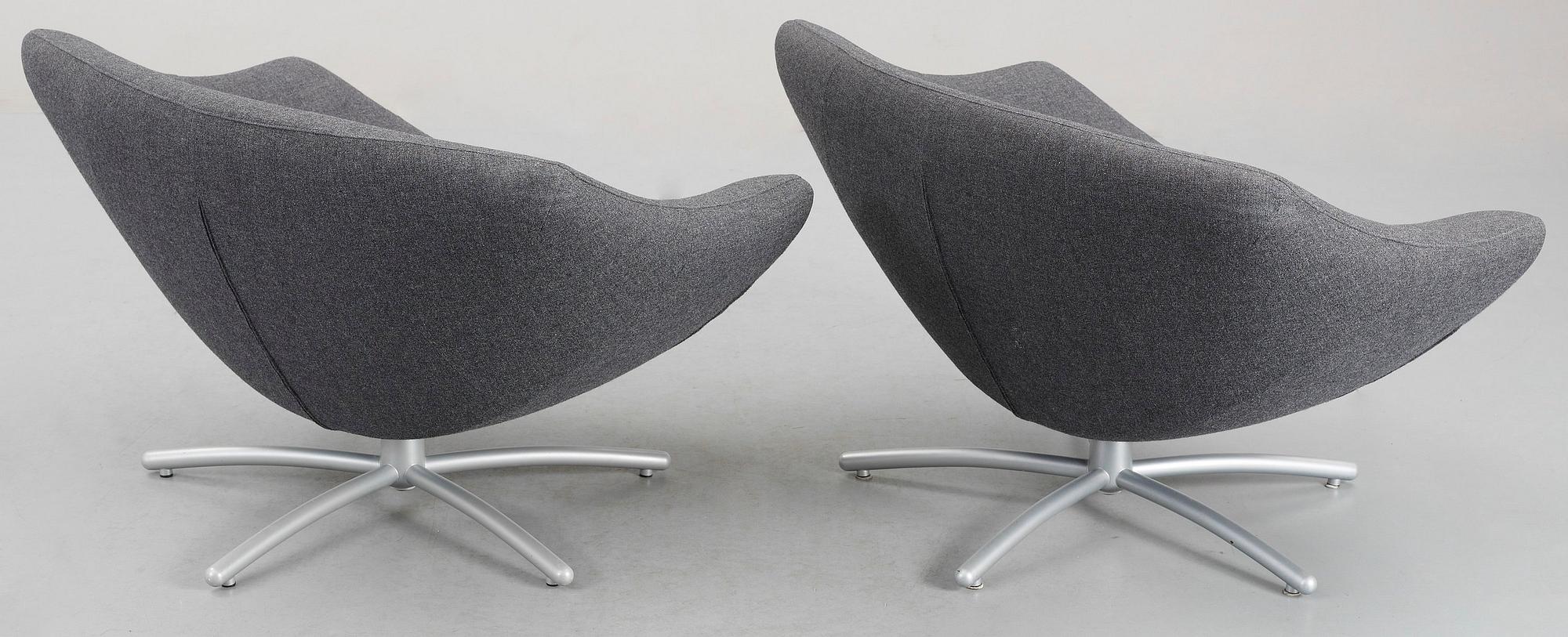 FÅTÖLJER, ett par, "Ginna", Gerard van der Berg, Holland.