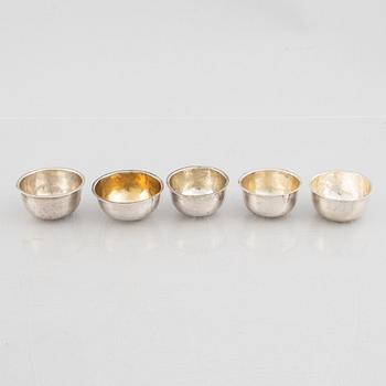 Five Swedish silver tumblers, 18th-19th Century.