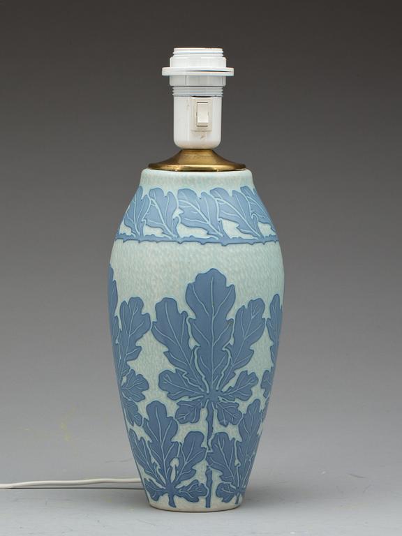 VAS/BORDSLAMPA, flintgods. Jugend. Josef Ekberg, 1919. Gustavsberg.