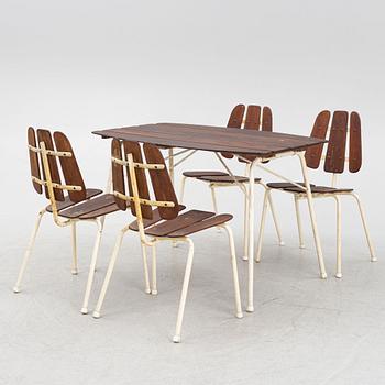 A five-piece garden furniture suite, 1950's/60's.