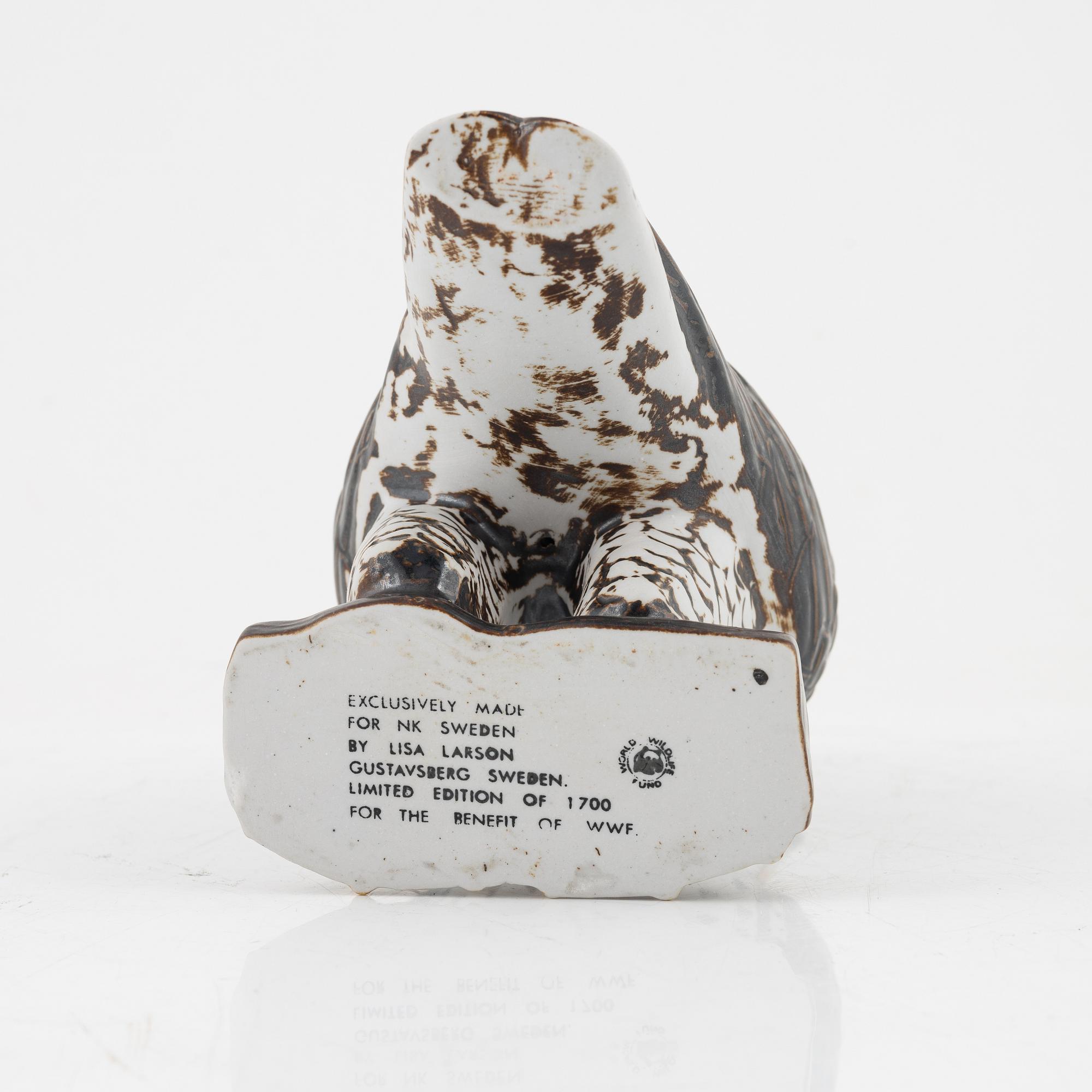 Lisa Larson WWF Pilgrimsfalkハヤブサ Lisa Larson, figurin, stengods, 