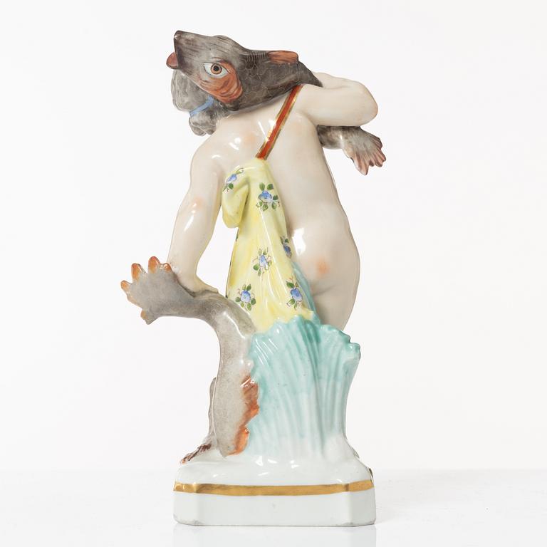 Figurin, porslin, Wien-liknande märke, 1800-tal.