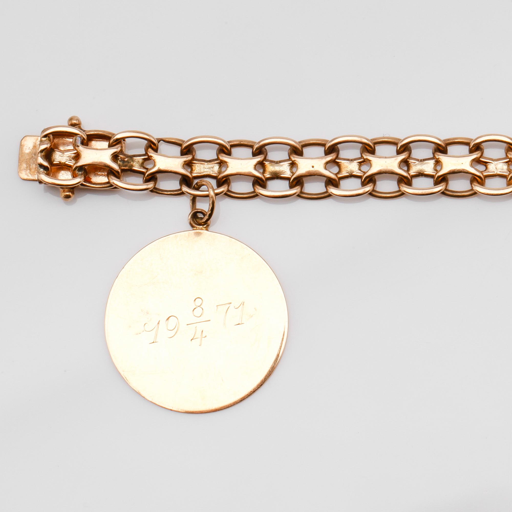 ARMBAND, 18K guld, svenska stämplar, 1968. Vikt ca 15 g.