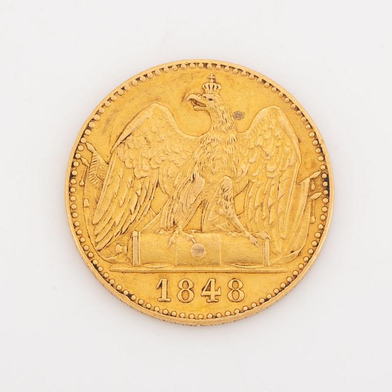 A gold coin, Preussen, Friedrich Wilh IV, 2 d'Or, 1848.