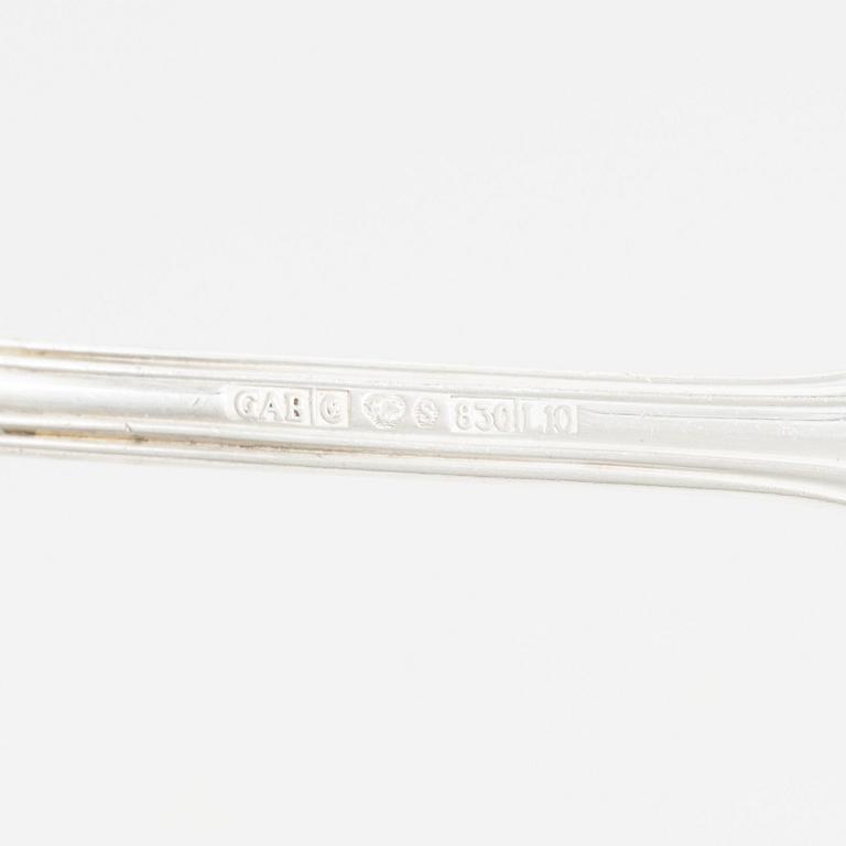 18 pieces of 'Olga' silver cutlery, GAB, Eskilstuna, 1985-97.