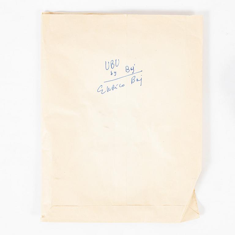 Enrico Baj, inflatable sculpture, plastic. Printed in signature.