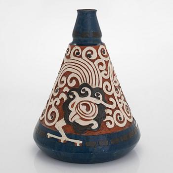 Sigrid Wickström-Paaer, a red clay vase signed SW and dated 1908.